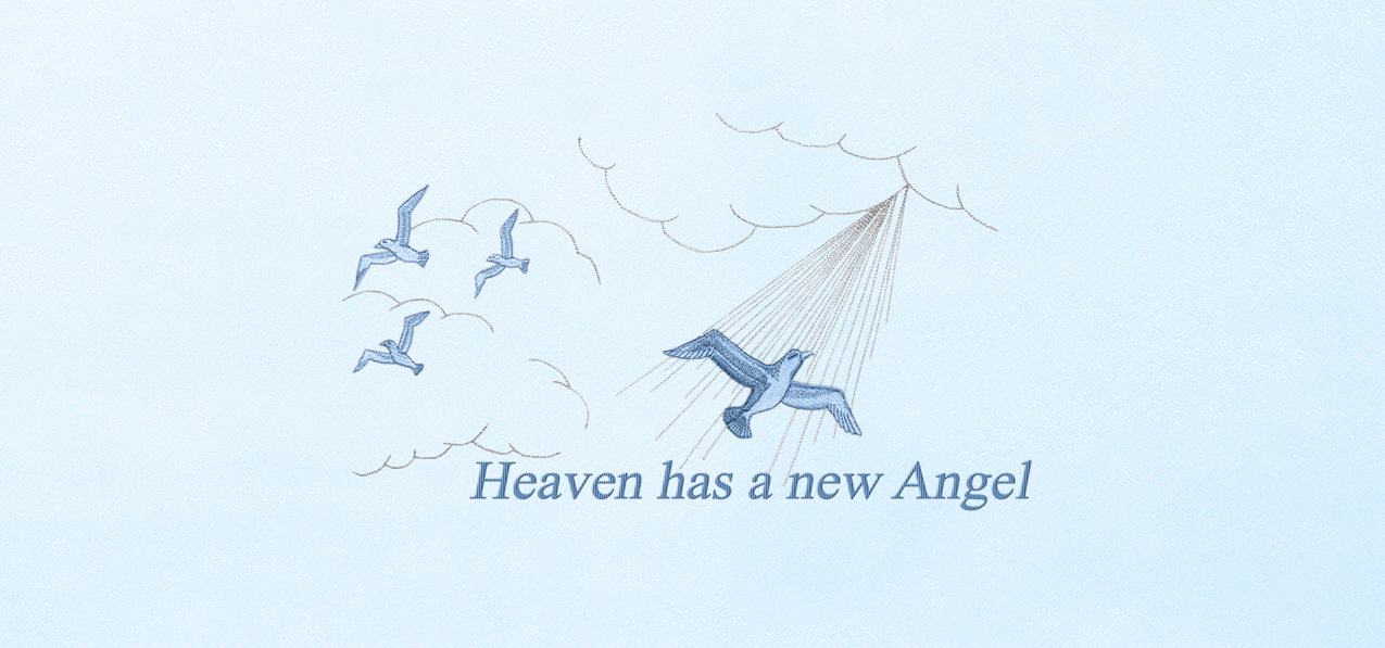 P 513 BL BL Heaven has a new Angel Blue Blue Faux